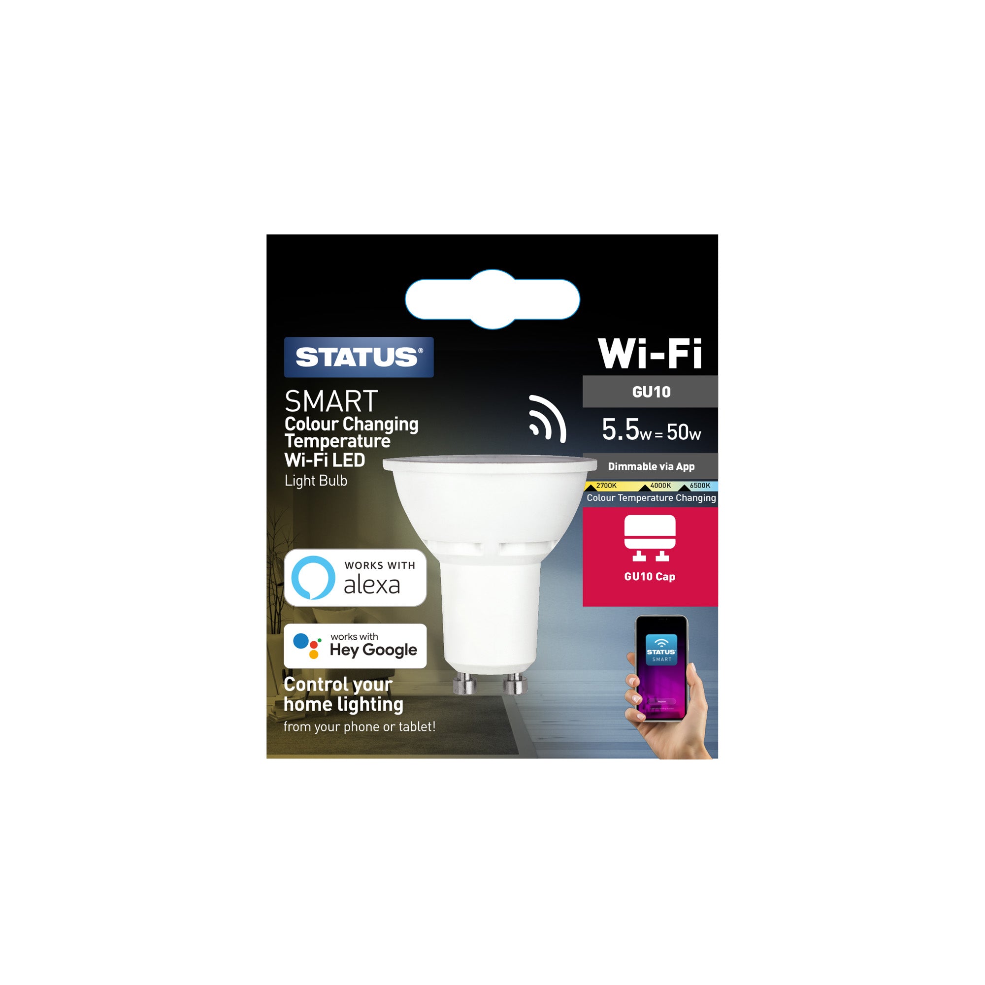 Smart 5.5w Pearl CCT LED GU10 Bulb