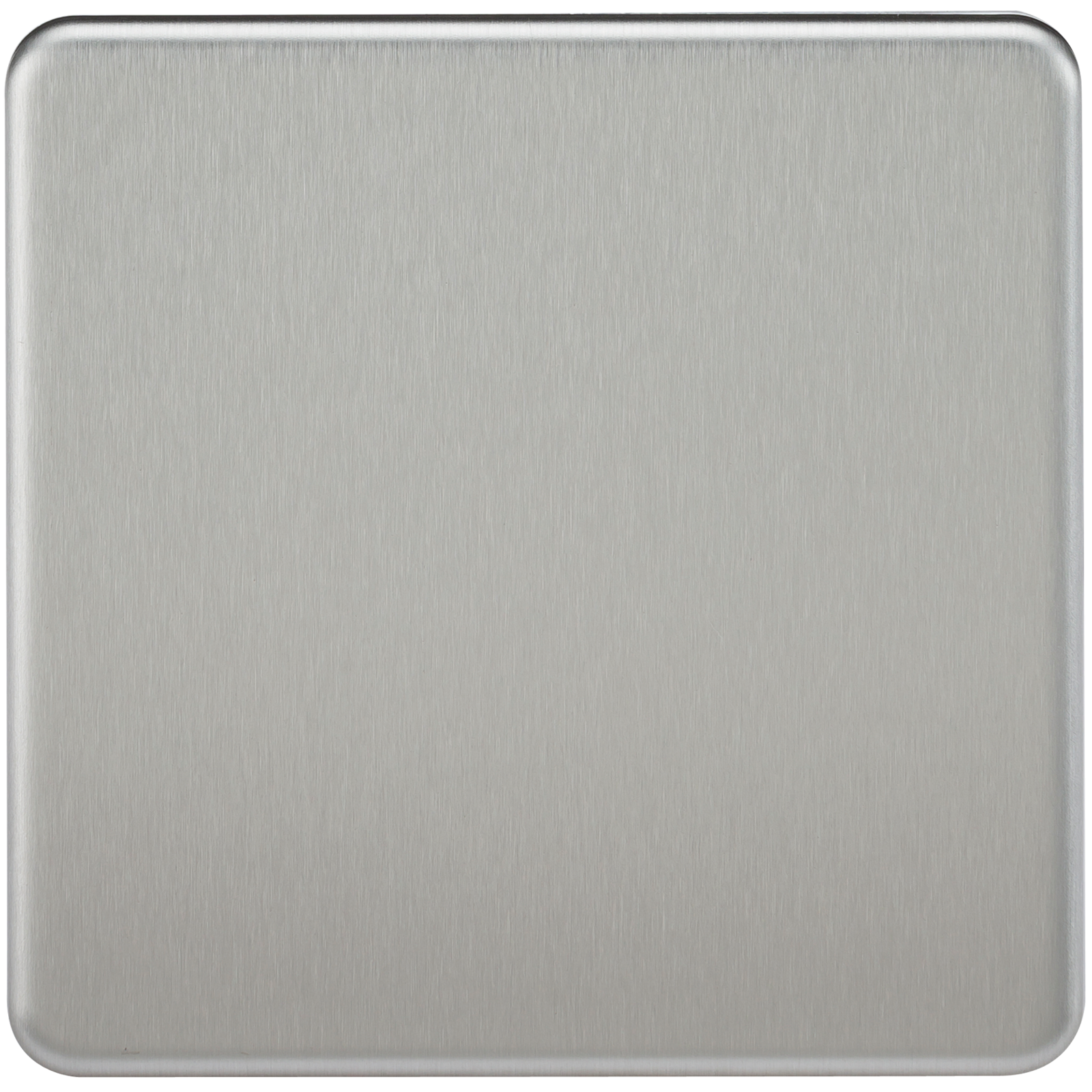 Screwless 1G Blanking Plate Brushed Chrome