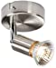 Ceiling Light GU10 50 Watt Single Spotlight Brushed Chrome LED Compatible