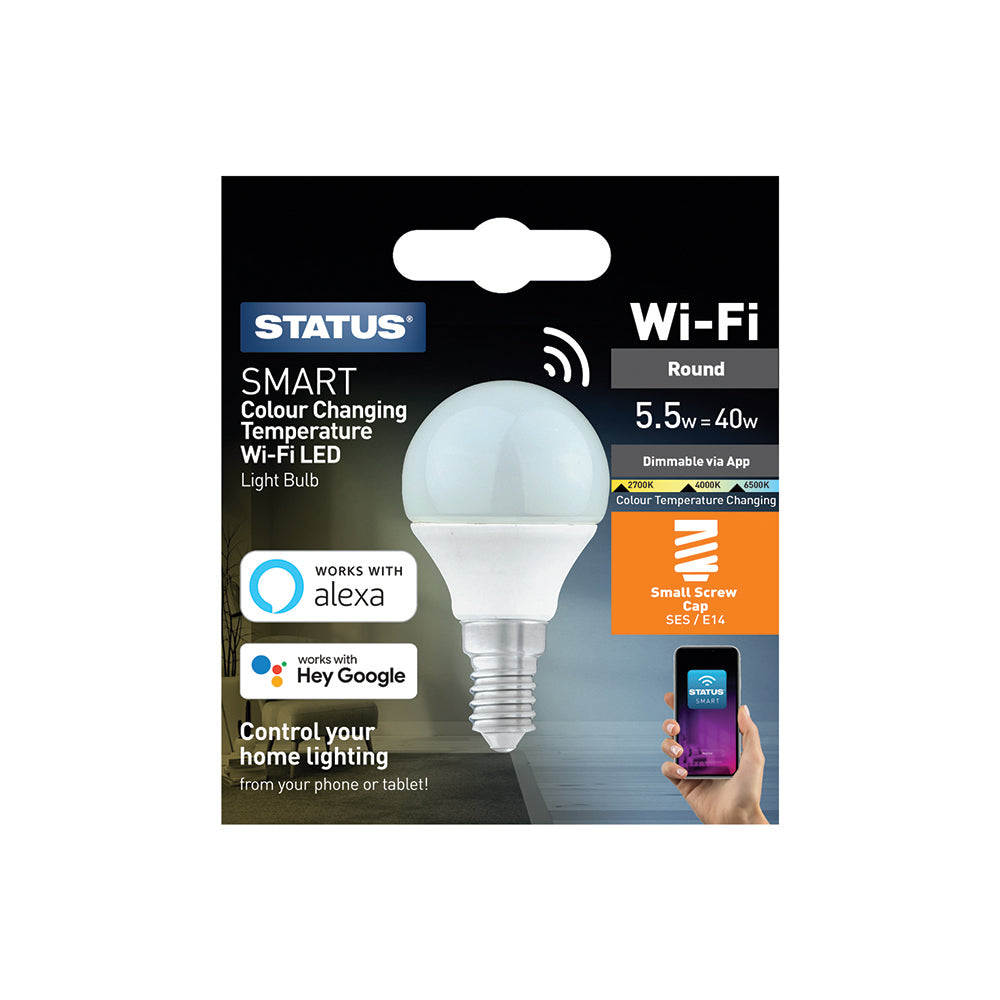 Smart 5.5w Pearl CCT LED Round Bulb - SES