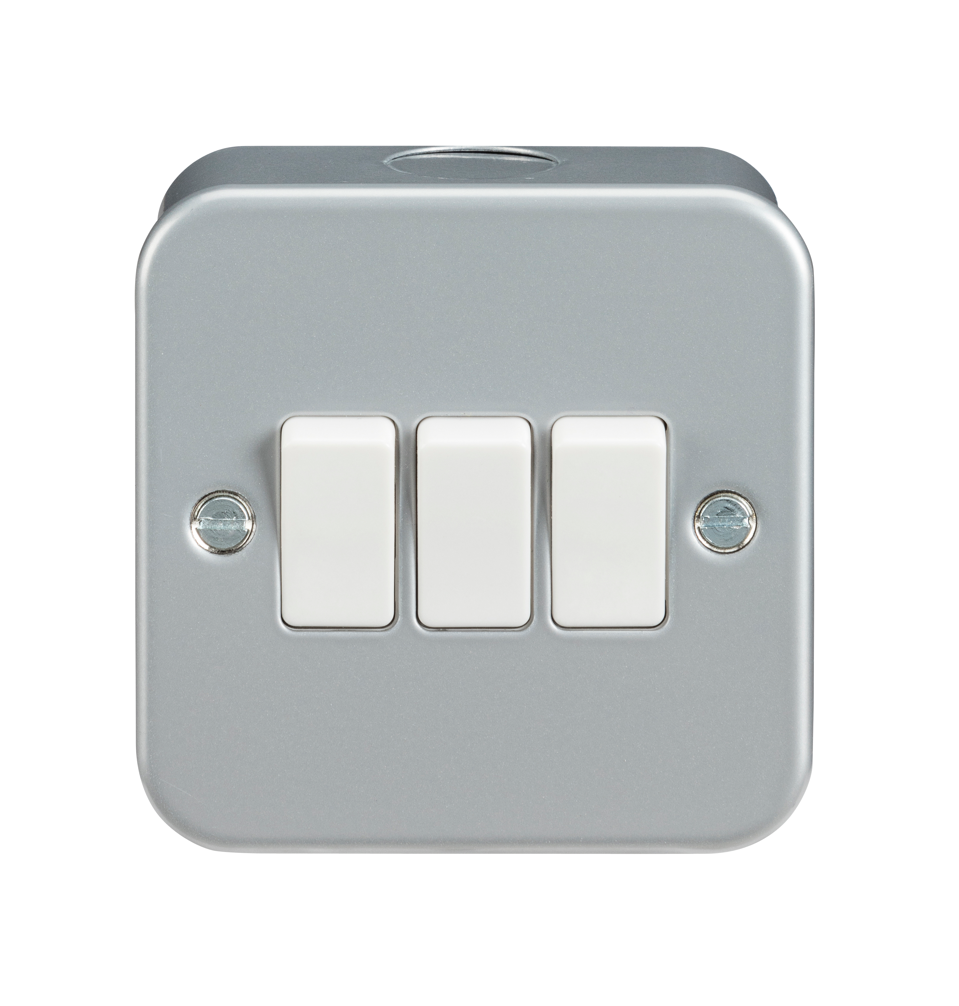 10A 3G 2 Way 230V Metal Clad Electric Wall Plate Switch