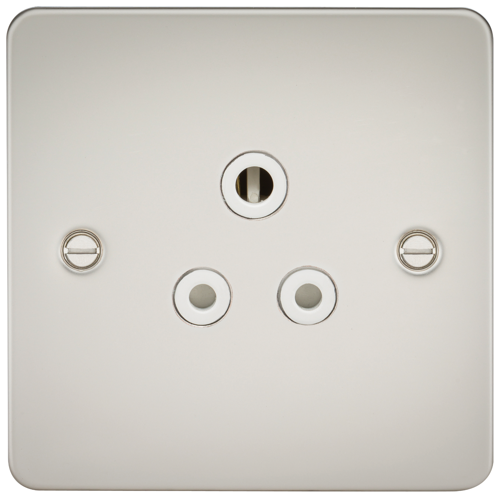Flat Plate 5A unswitched socket - pearl with white insert