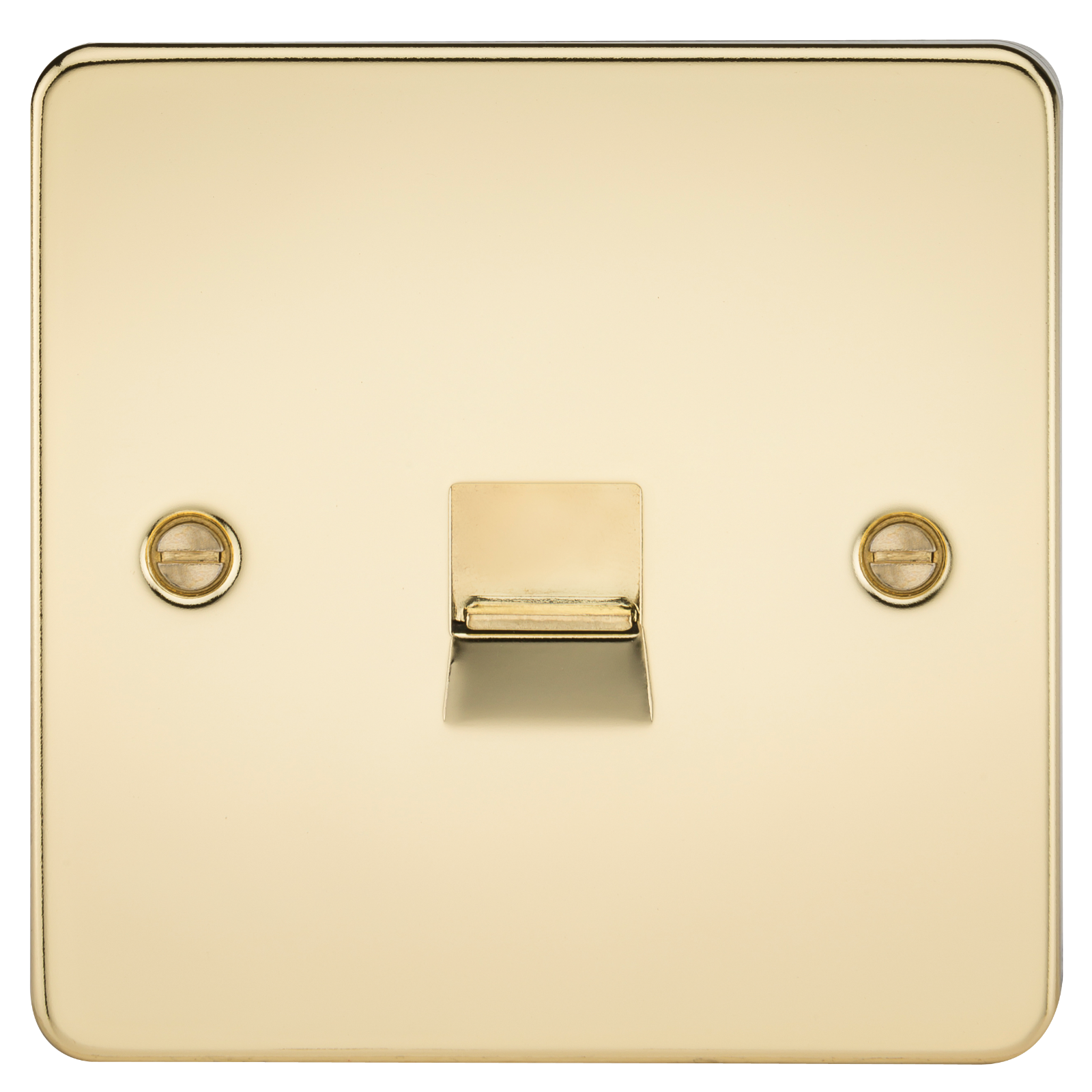 Flat Plate Telephone extension socket - polished brass