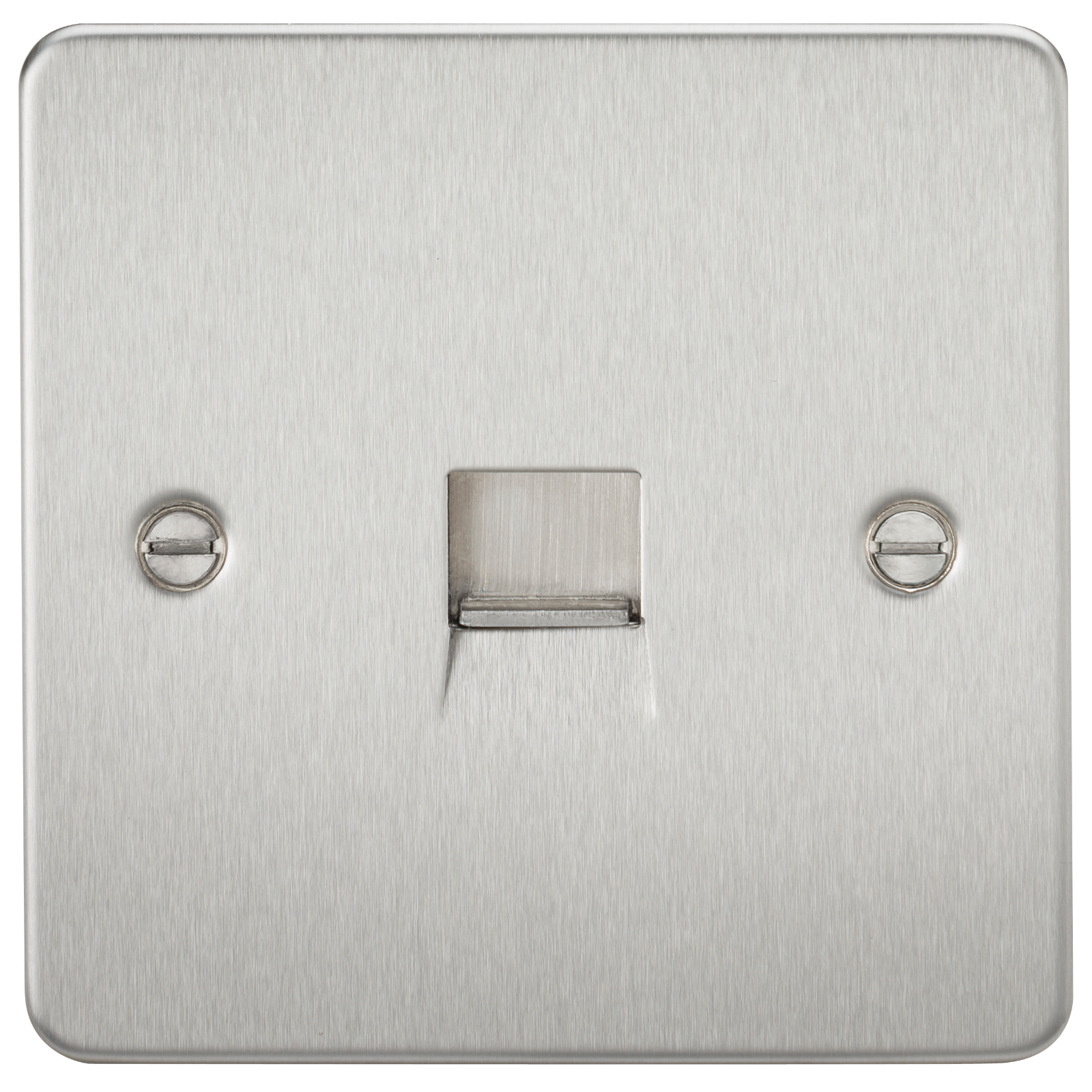 Telephone Extension Socket Flat Plate- Brushed Chrome