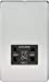 Screwless Polished Chrome Shaver Socket Dual Voltage 115/230V - Black Insert