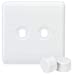 Curved Edge 2G Dimmer Plate with 2 Matching Dimmer Caps