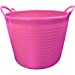 40 Litre Heavy Duty Flexi Flexible Garden Container Storage Bucket Tub - Pink