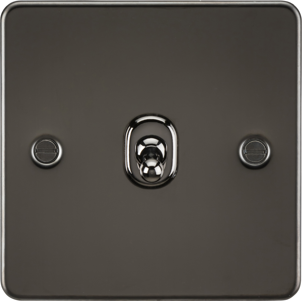 Flat Plate 10AX 1G 2 Way Toggle Switch - Gunmetal