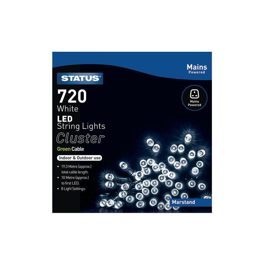 720 LED Indoor/Outdoor Mains Cluster Lights - Cool White