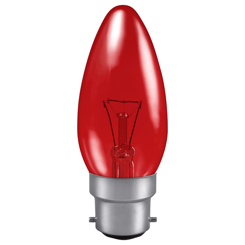 Crompton Fireglow Candle 40W Red BC-B22d