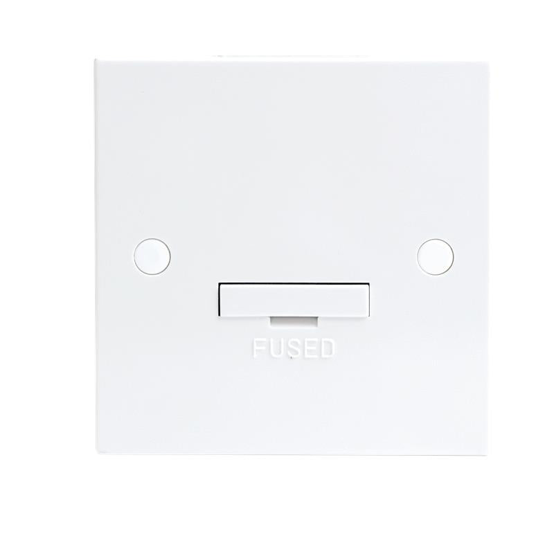 13A White Connection Unit Fused & Flex Outlet Electric Wall Plate