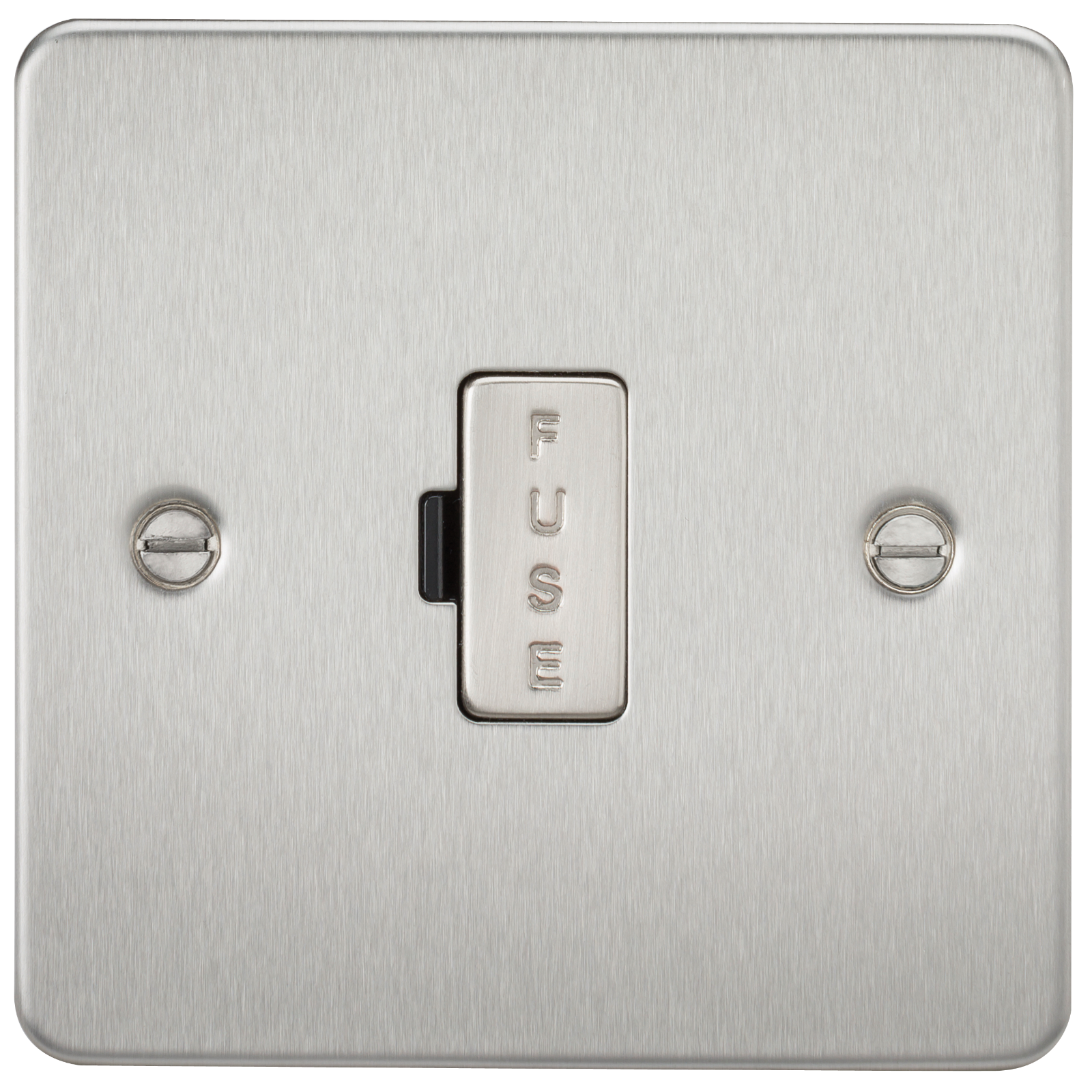 13A Fused Spur Unit Flat Plate - Brushed Chrome