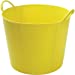40 Litre Heavy Duty Flexi Flexible Garden Container Storage Bucket Tub - Yellow
