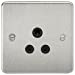 Flat Plate 5A unswitched socket - brushed chrome with black insert