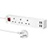 13A SMART Wi-Fi Power Strips with 3 Sockets & 4 USB