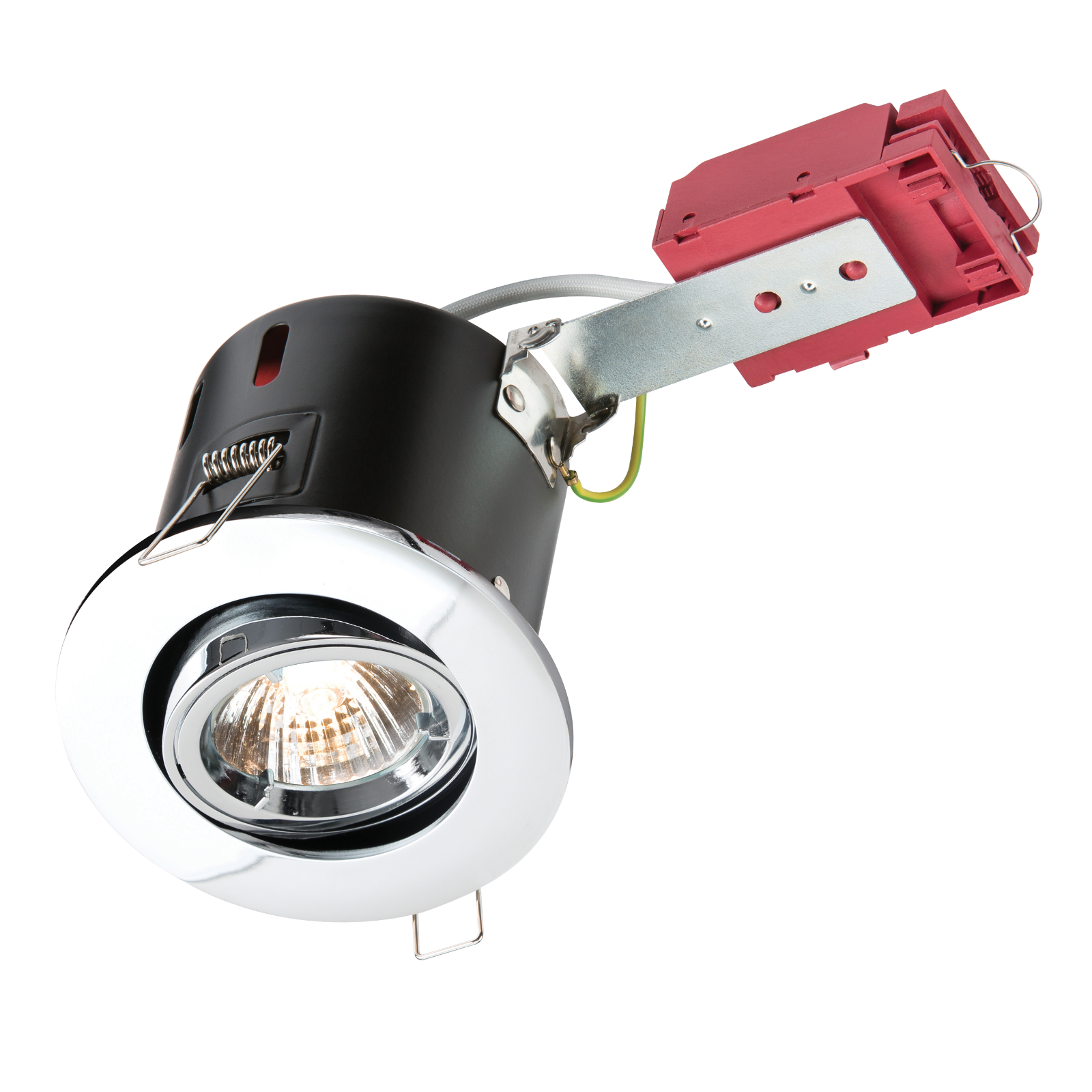 230V IP20 50W GU10 IC Fire-Rated Tilt Downlight Chrome