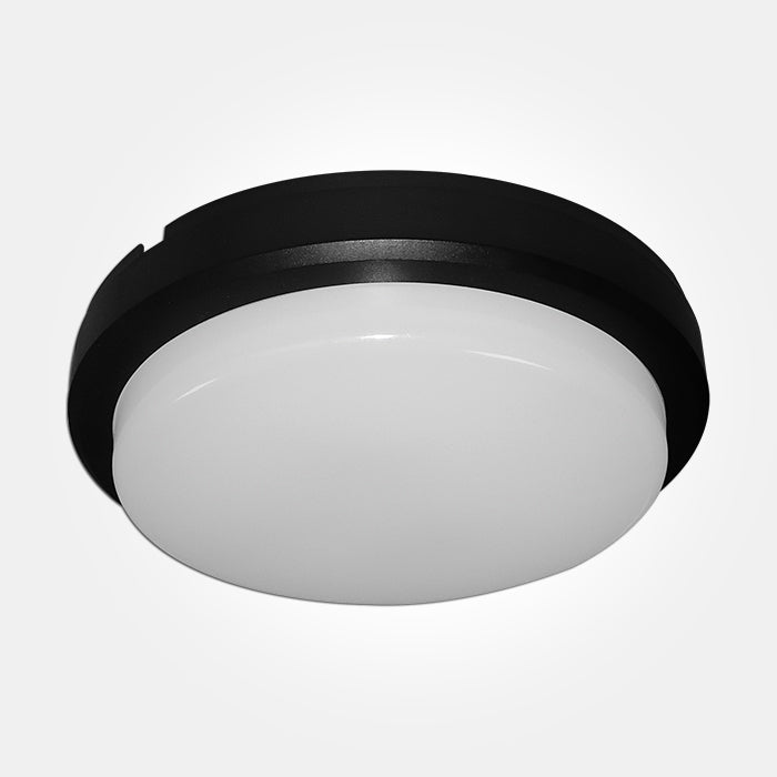 Cassi Range - IP54 8W Circular LED Ceiling/Wall Light With Full Diffuser - Black