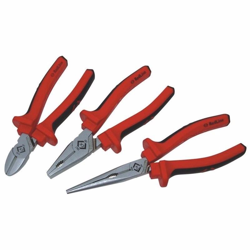 Redline 3Pc Linemans Technician Plier Tool Kit