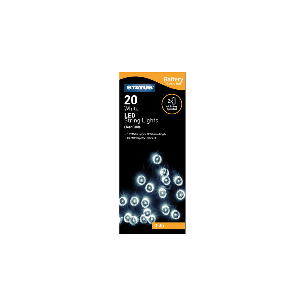 20 LED Indoor Battery String Lights - White