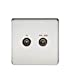 Screened Diplex TV and FM DAB Outlet 1G Screwless Polished Chrome Wall Plate