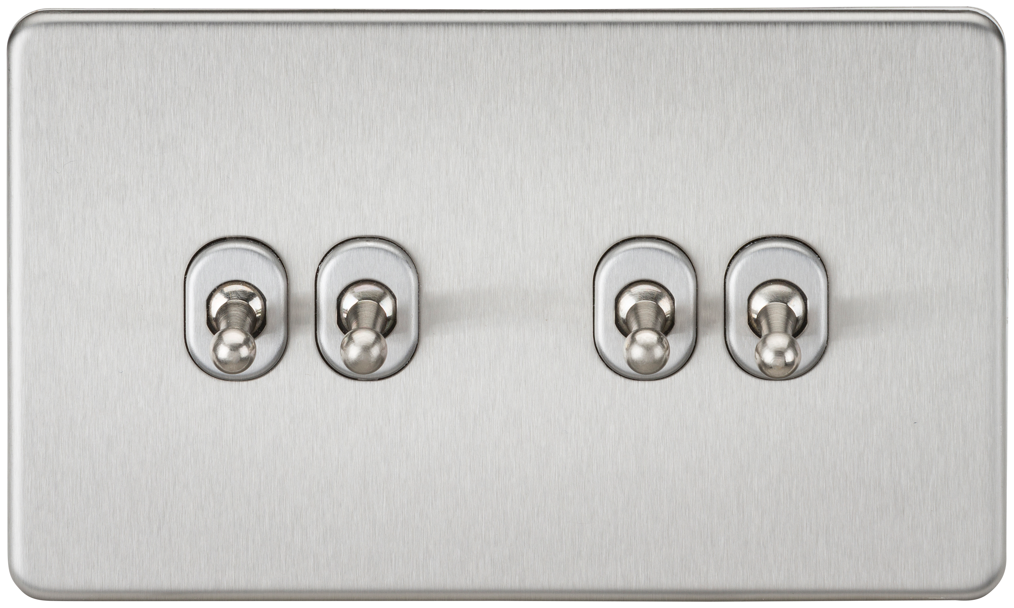 Screwless 10AX 4G 2-Way Toggle Switch - Brushed Chrome