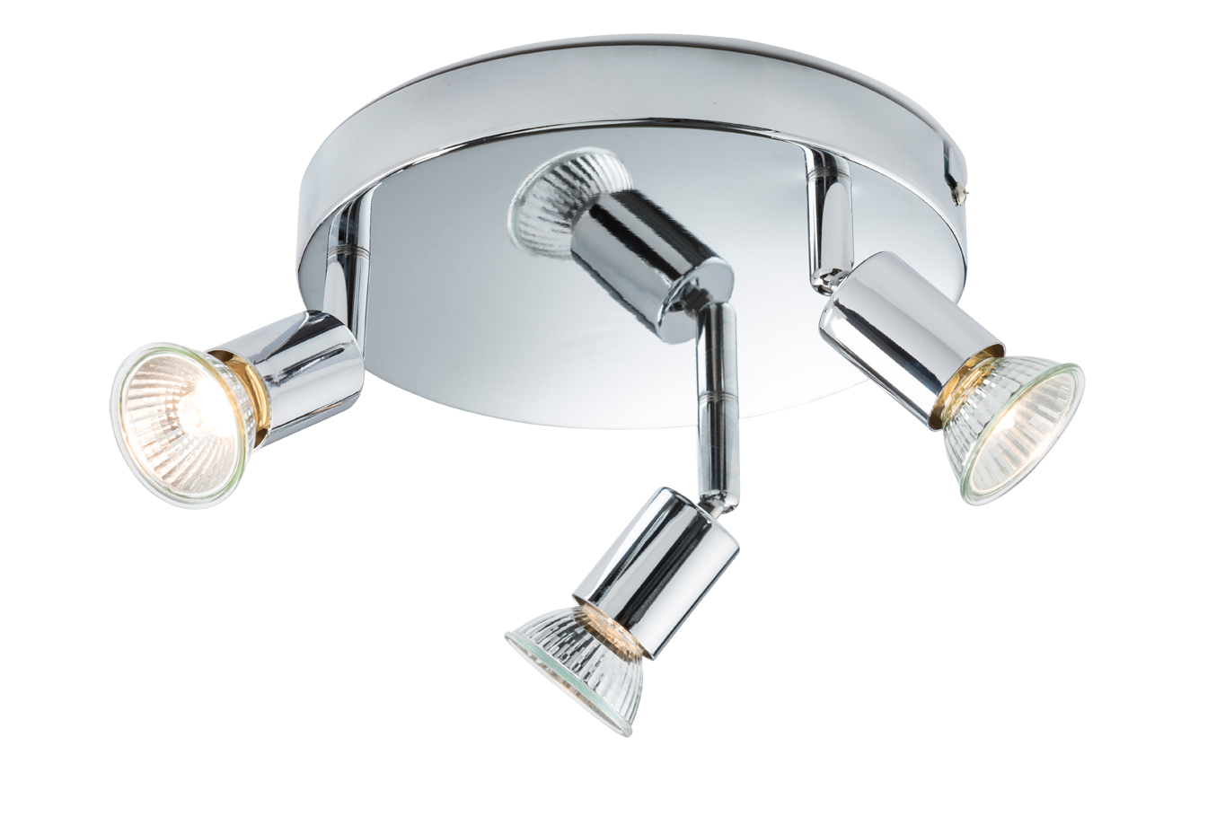 Ceiling Light GU10 50 Watt 3 Spotlight Bar Chrome LED Compatible