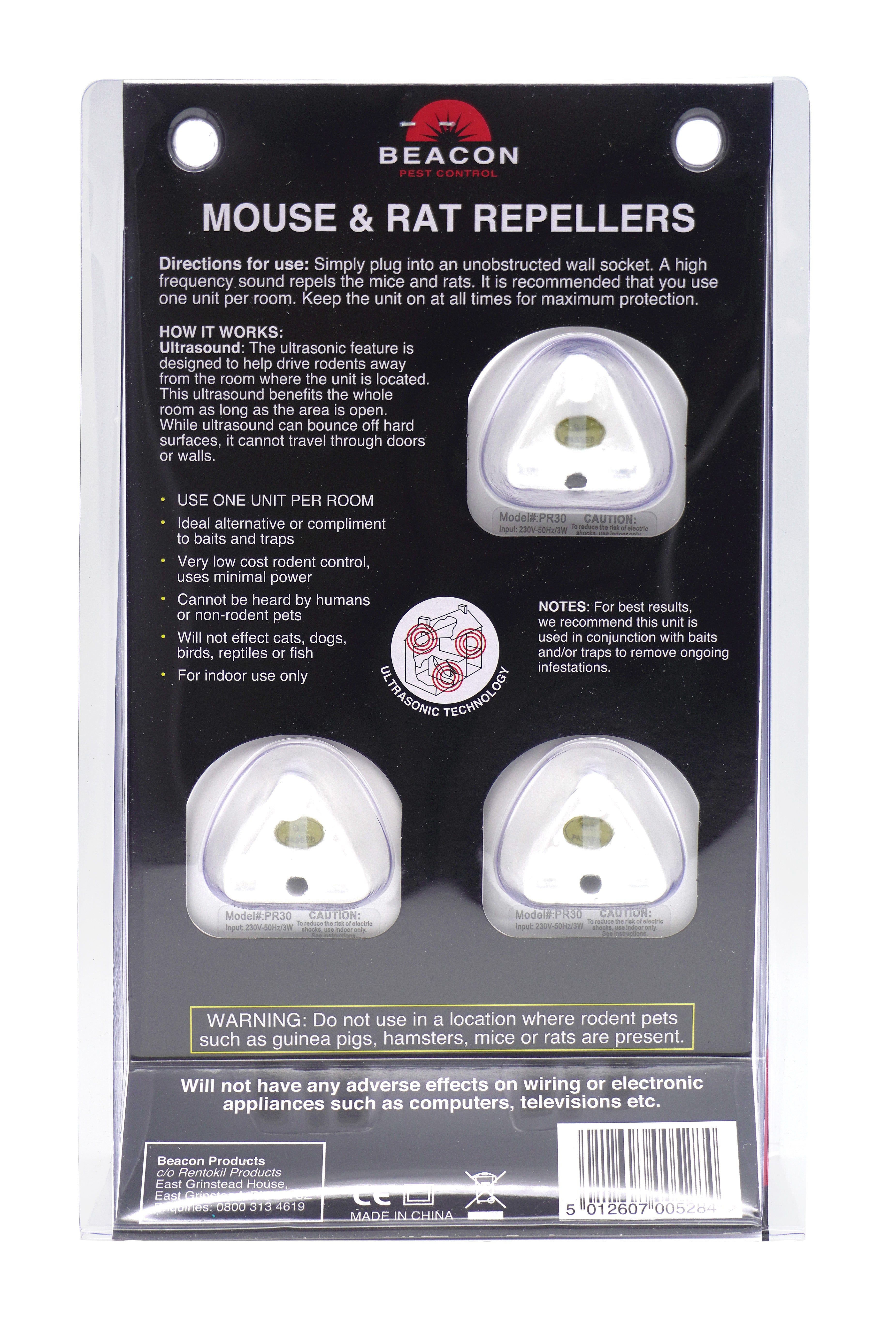 Beacon Rat & Mouse Repeller - 3 Pack