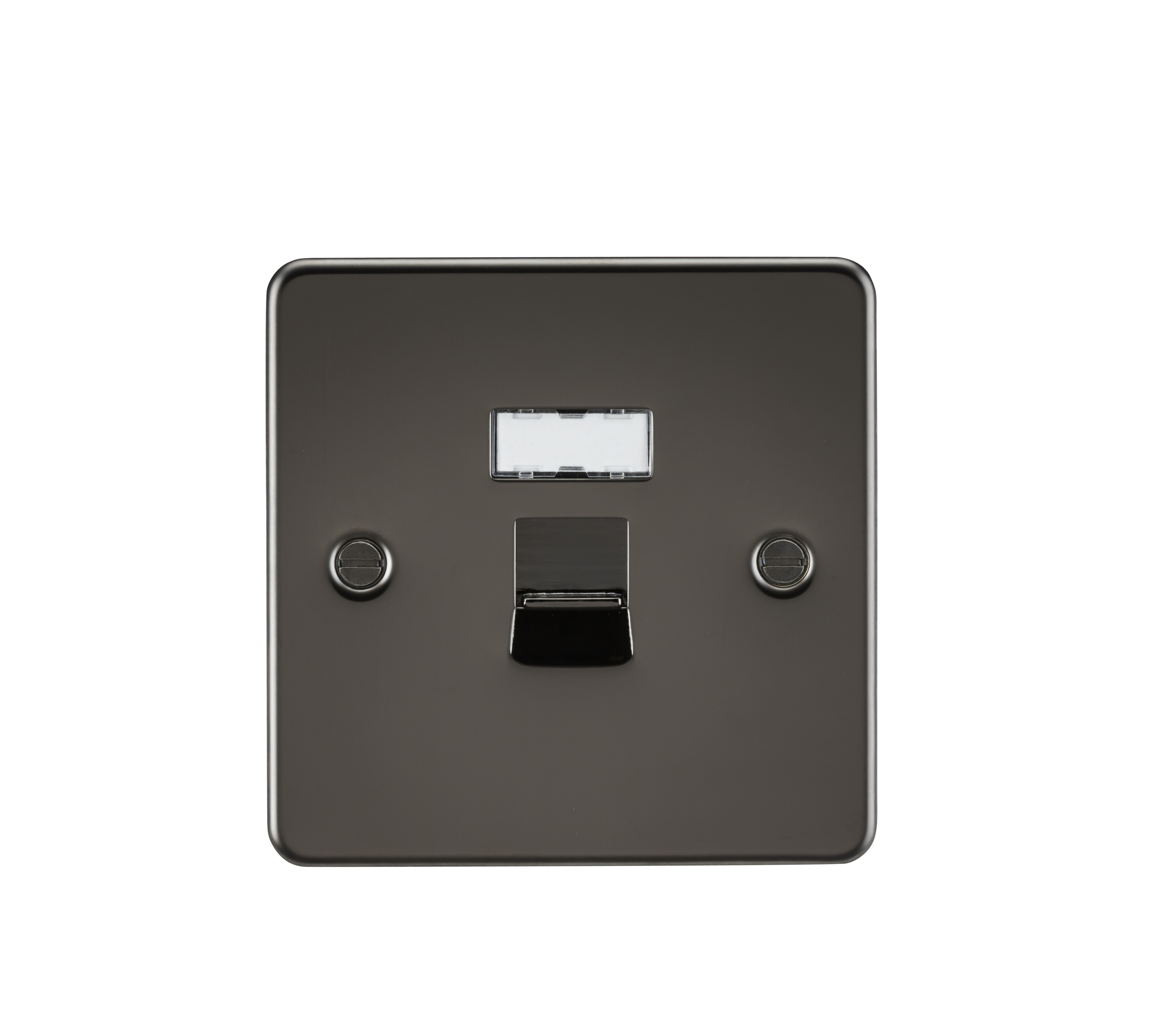 Flat Plate RJ45 network outlet - gunmetal