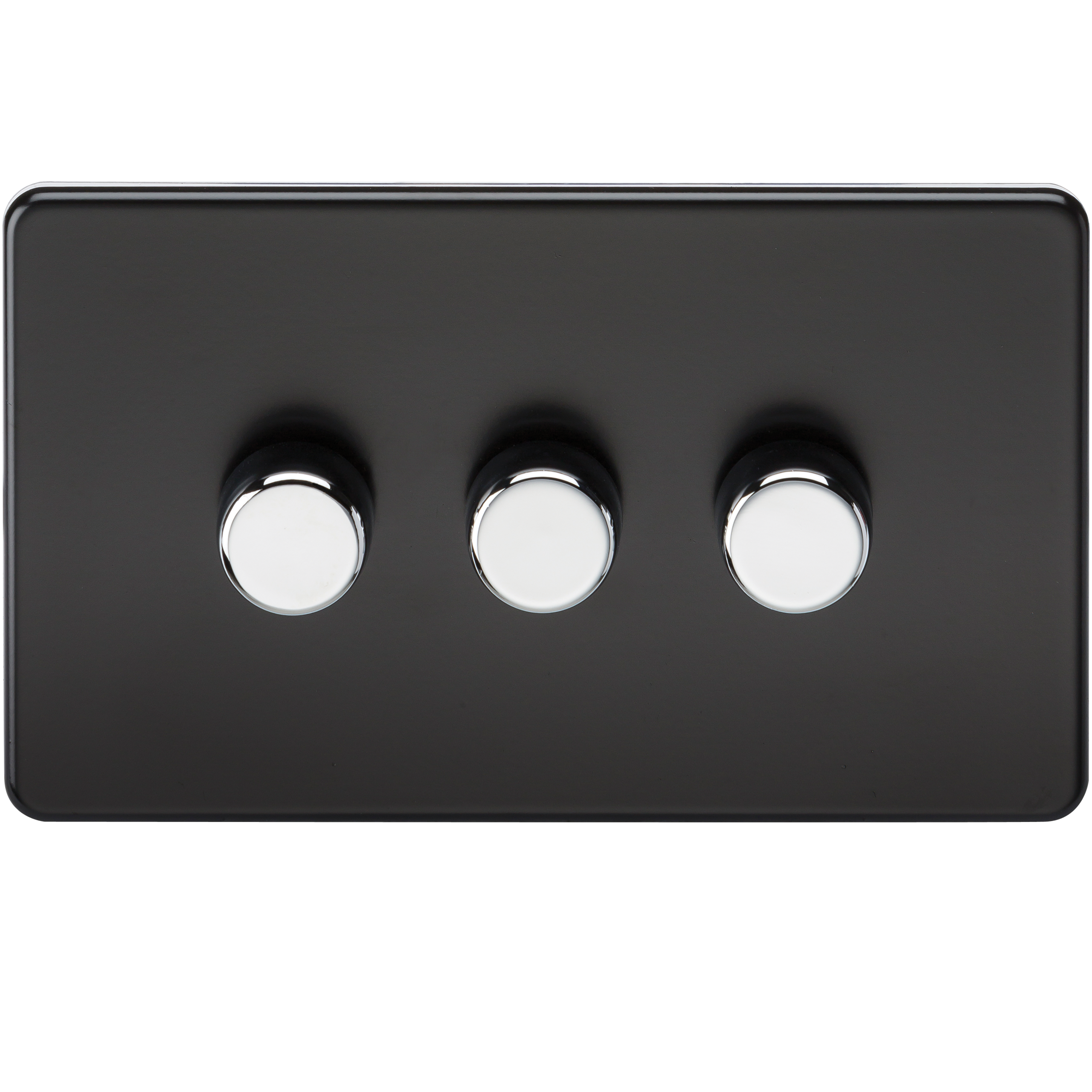 10-200W 3G 2 Way 230V Screwless Matt Black Electric Dimmer Switch Led Compatible