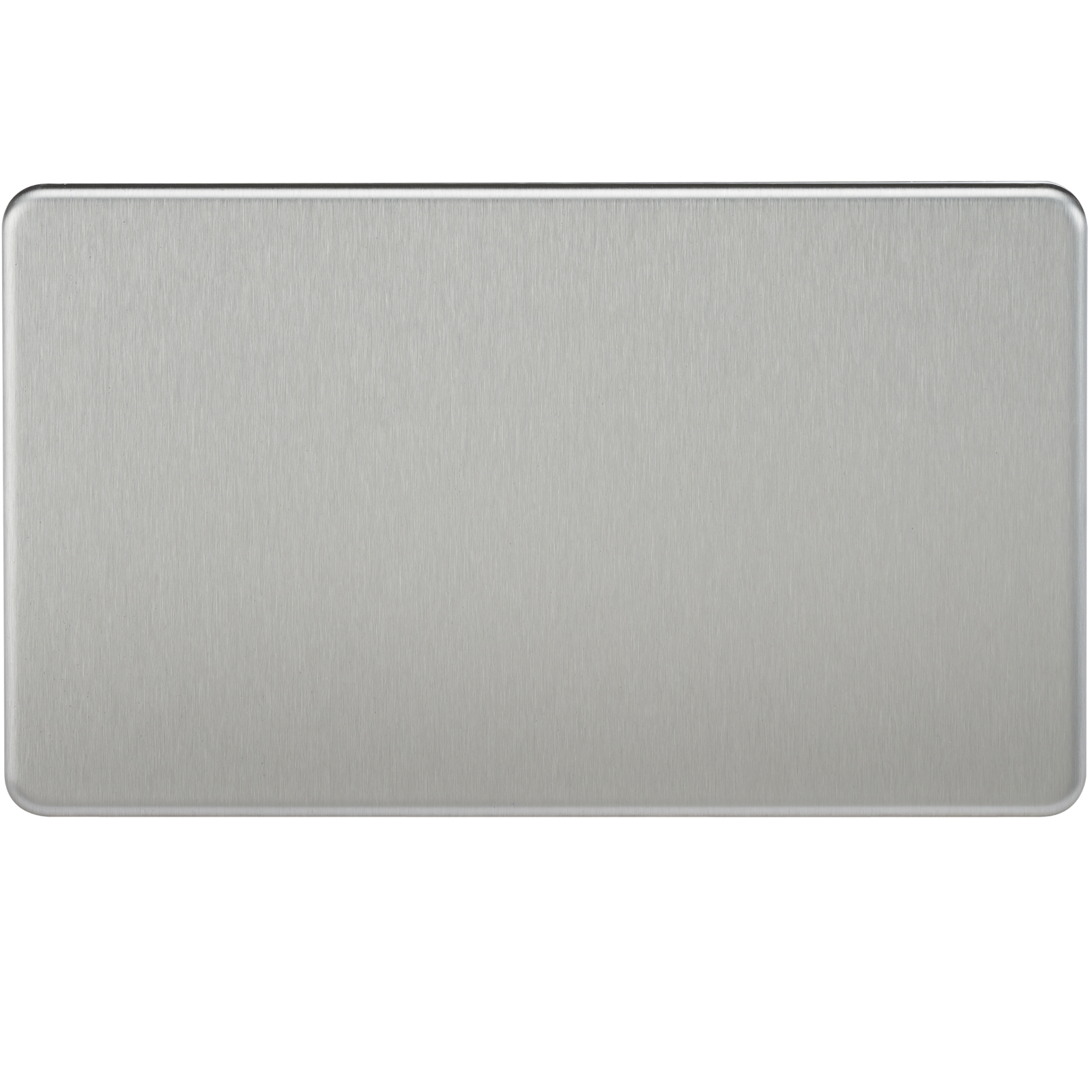 Screwless 2G Blanking Plate Brushed Chrome