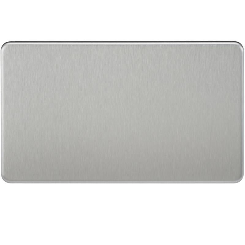 Screwless 2G Blanking Plate Brushed Chrome
