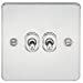 Flat Plate 10AX 2G 2-way toggle switch - polished chrome