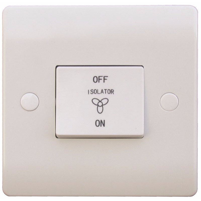 Sline 10A White 1G 3 Pole 230V Electric Fan Isolator Switch