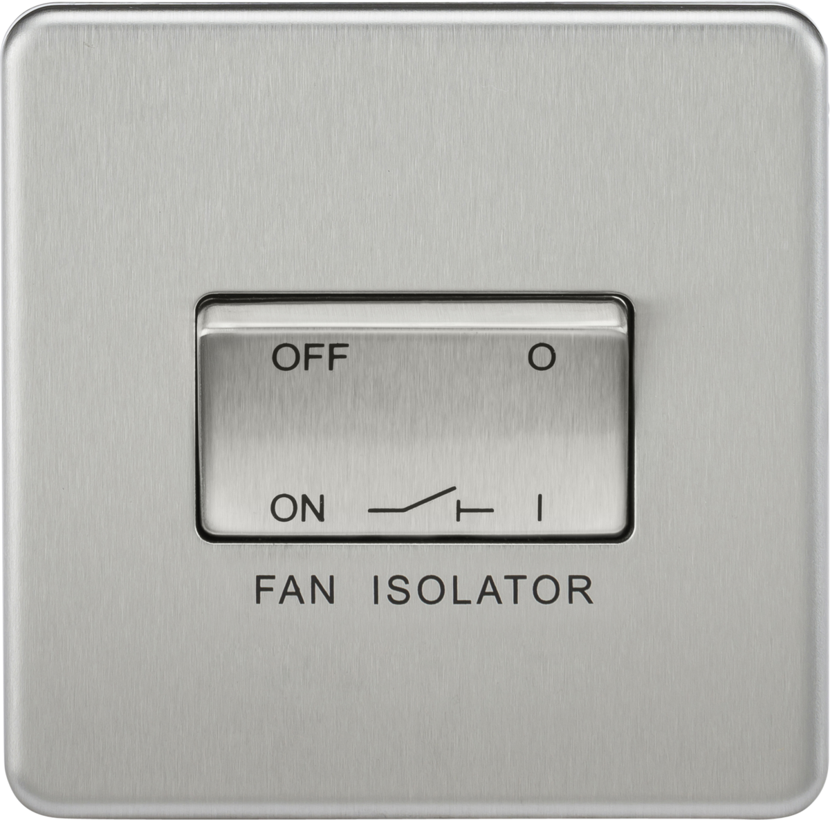 10A 1G 3 Pole 230V Screwless Brushed Chrome Electric Fan Isolator Switch