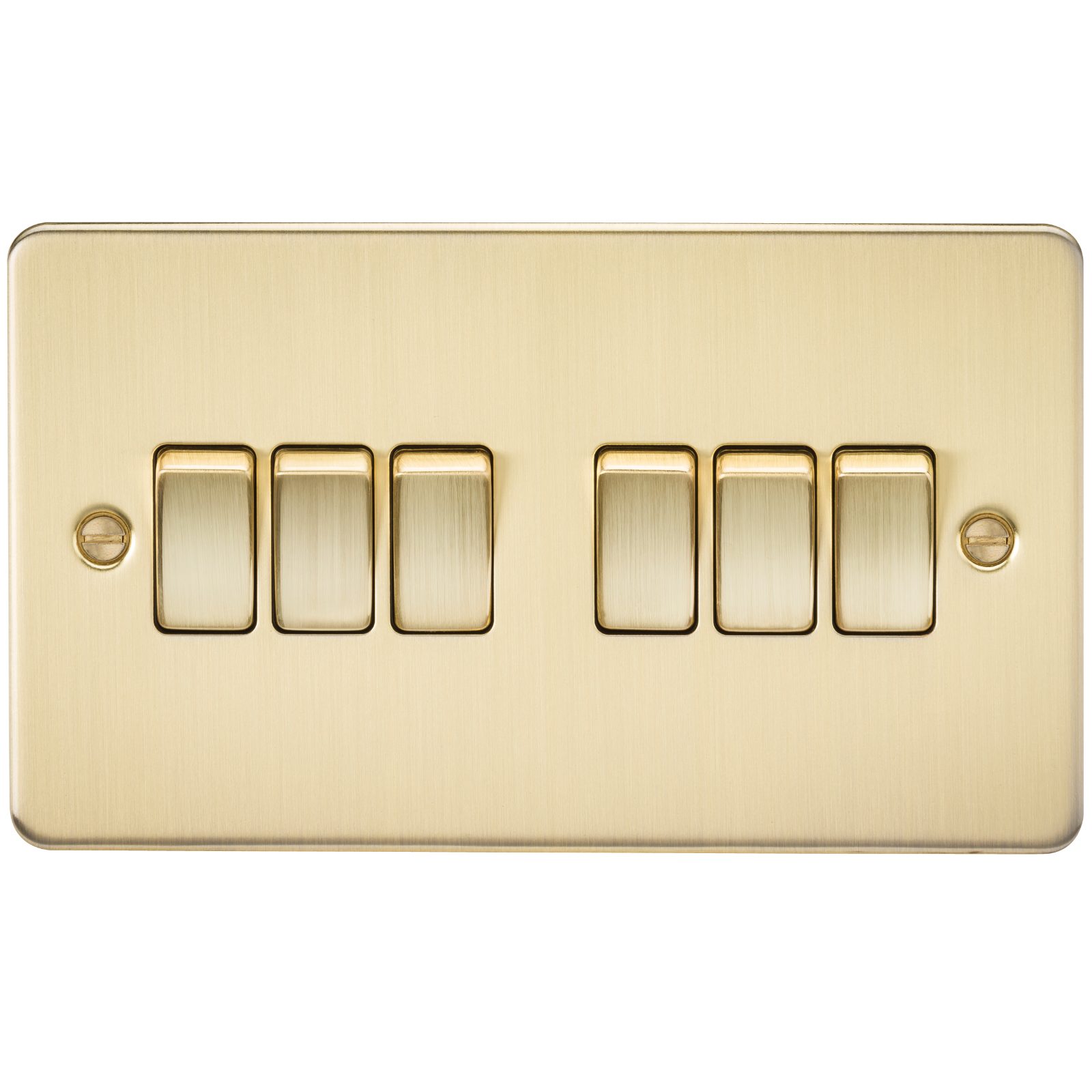 Flat Plate 10AX 6G 2-way switch - brushed brass
