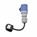16A 230V Black UK 3 Pin Plug to Female Hook Up Extension - 15m
