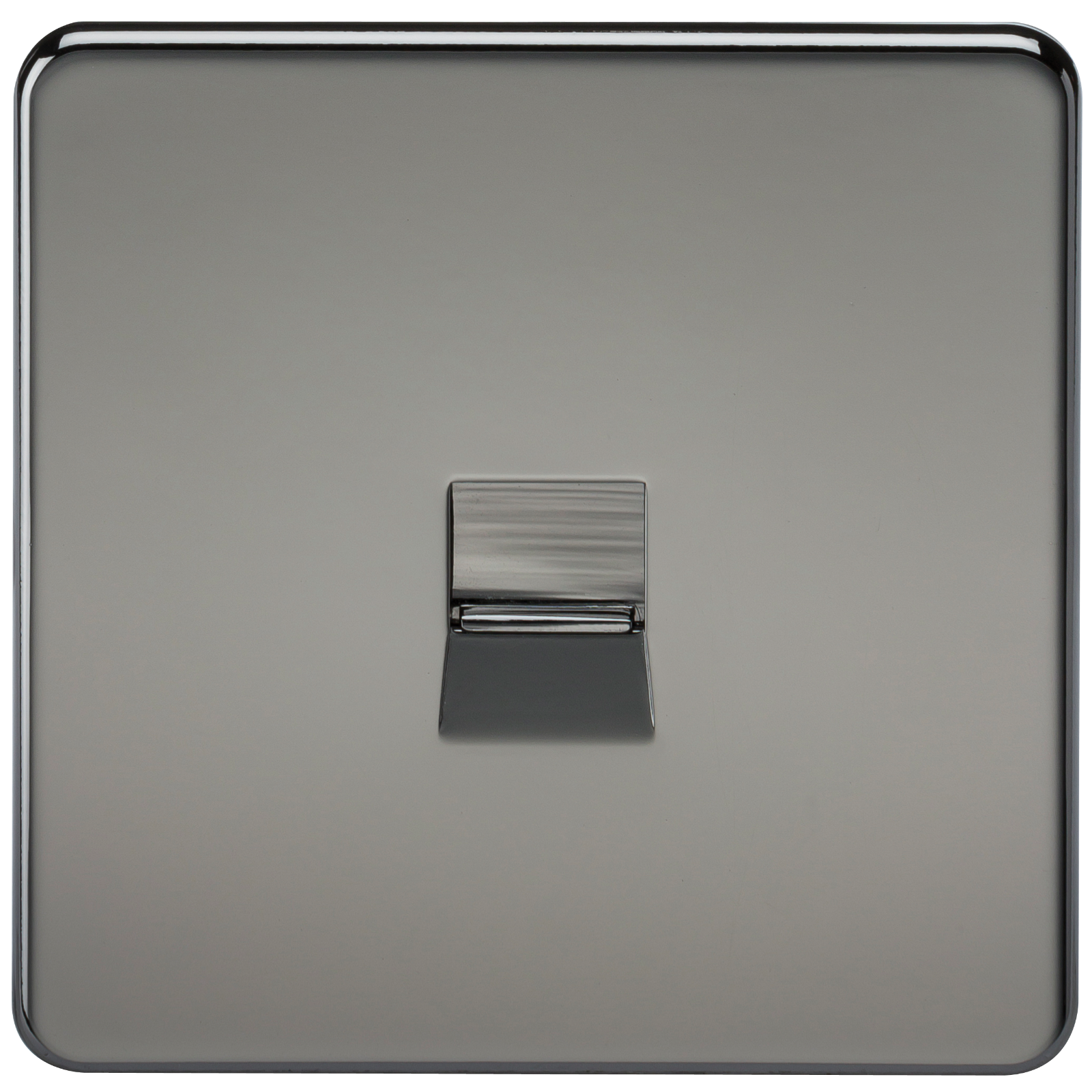 Screwless Black Nickel Telephone Master Socket Flush Wall Socket