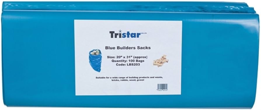Heavy Duty Strong Garden Waste Builders Rubble Blue Sacks - 10 Pack