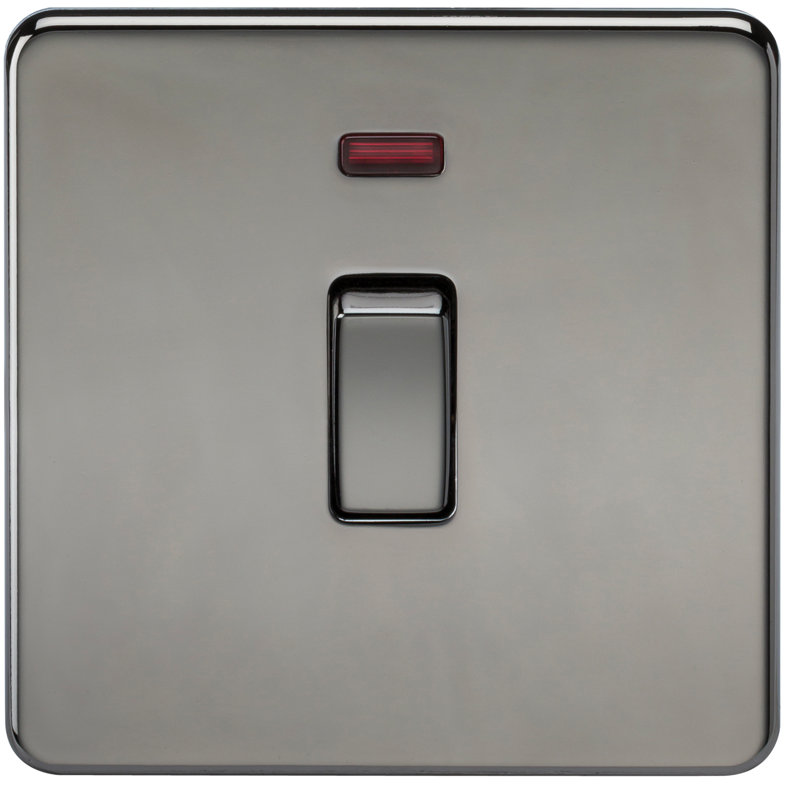 20A 1G DP 230V Screwless Black Nickel Electric Wall Plate Switch with Neon