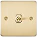 Flat Plate TV and SAT TV Outlet (isolated) - Polished Brass