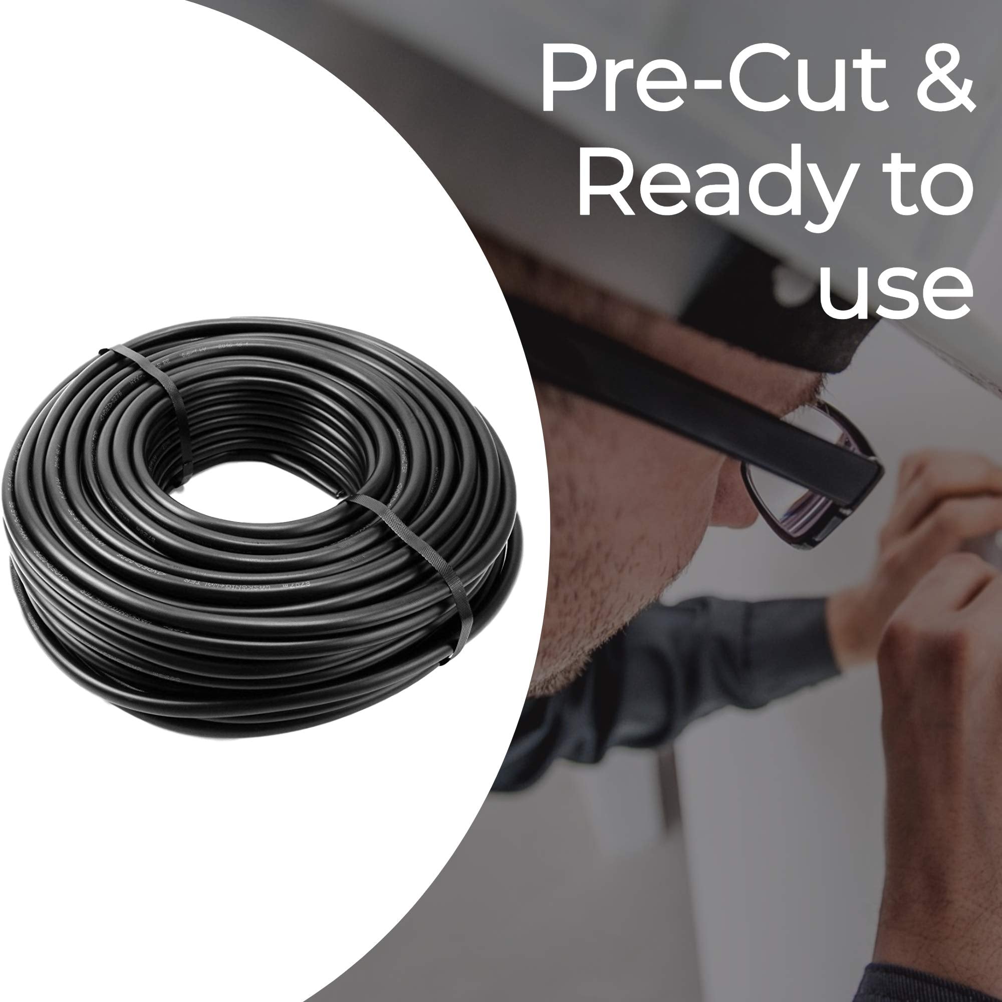 1.5mm 3 Core Black Cable Flexible 3183Y - 5m