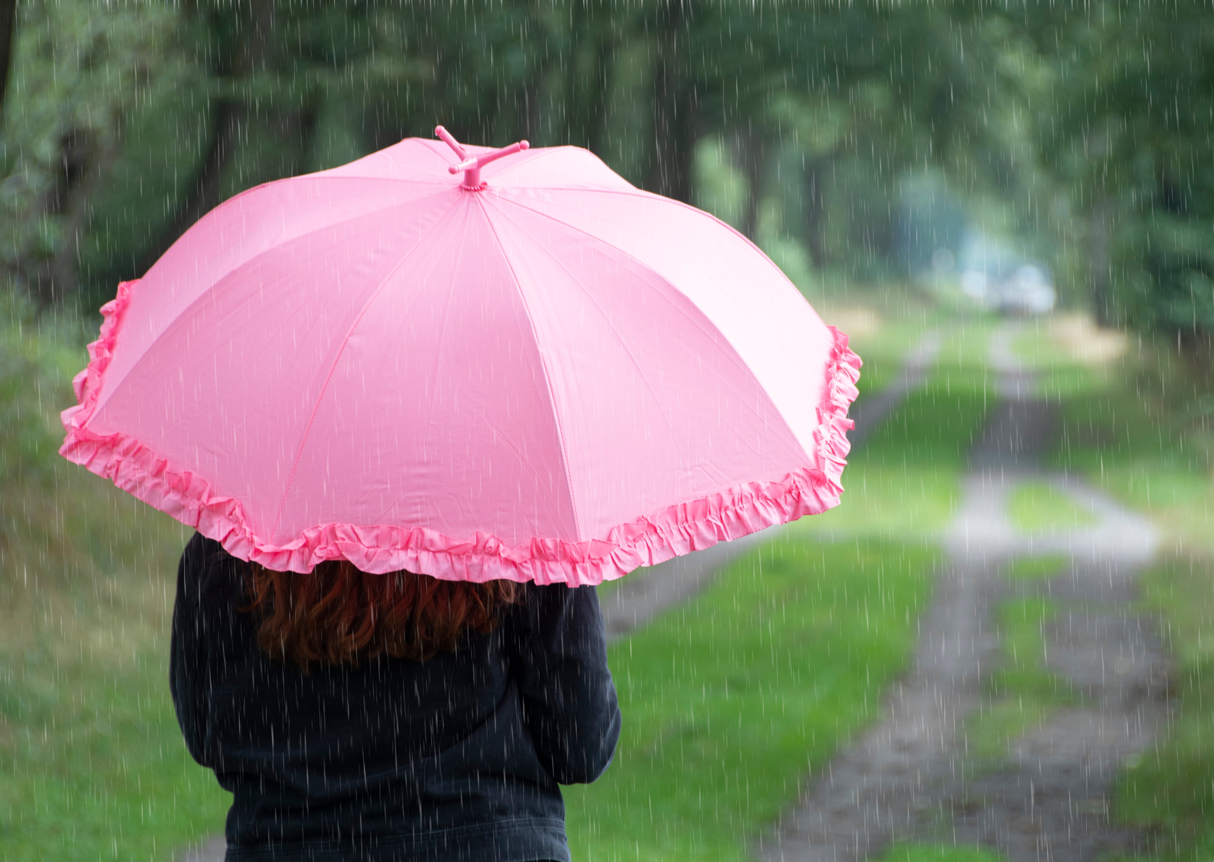 Standing Flamingo Umbrella With Ruffles