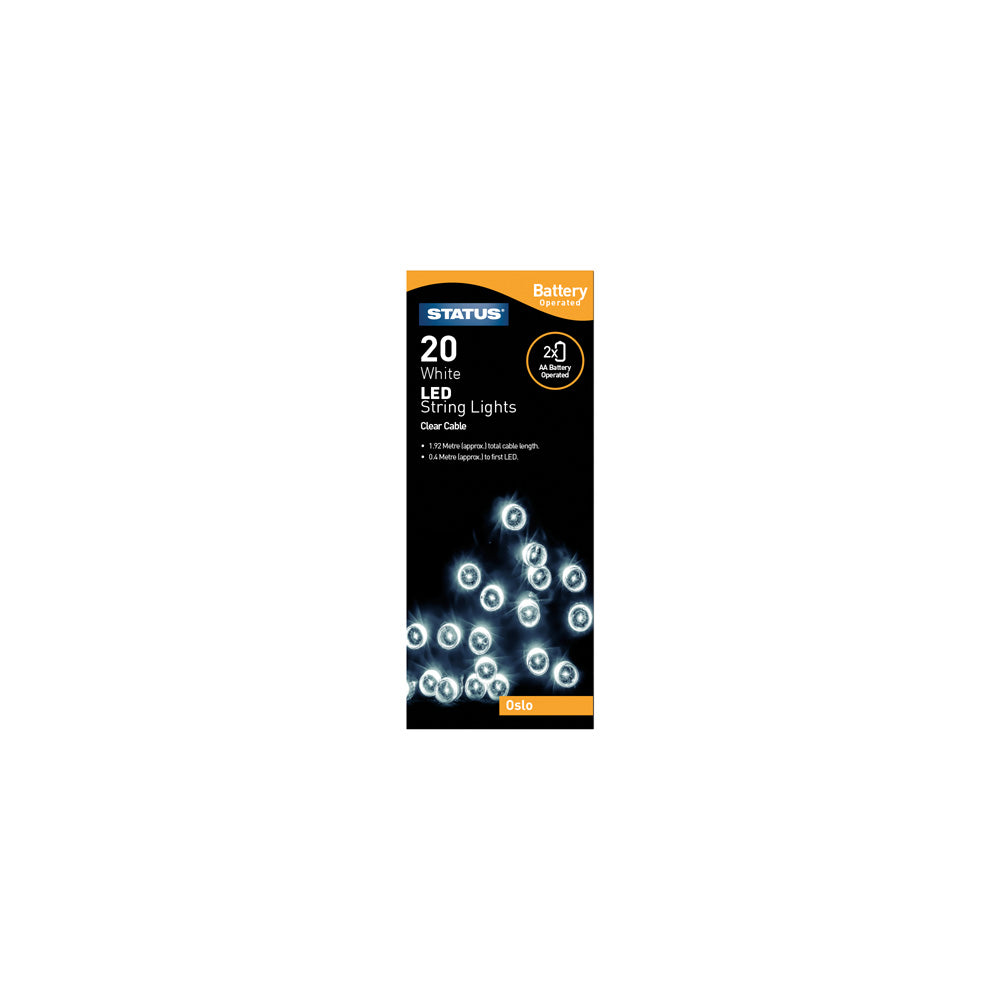 20 LED Indoor Battery String Lights - White