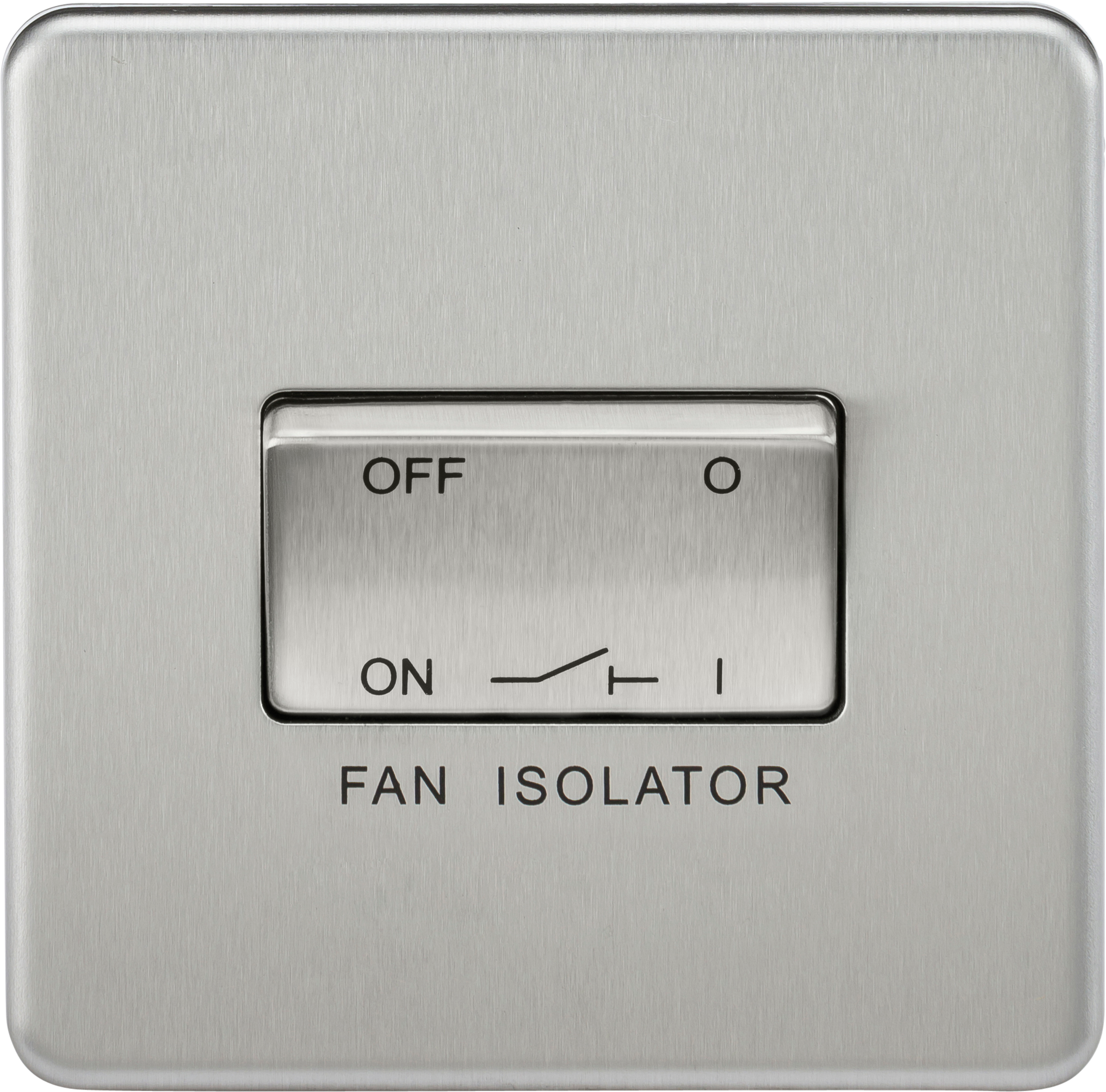 10A 1G 3 Pole 230V Screwless Brushed Chrome Electric Fan Isolator Switch