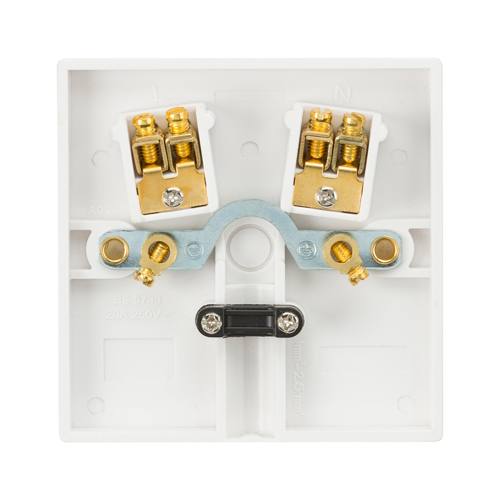 20A White Flex Outlet Single Frontplate Electric Wall Plate