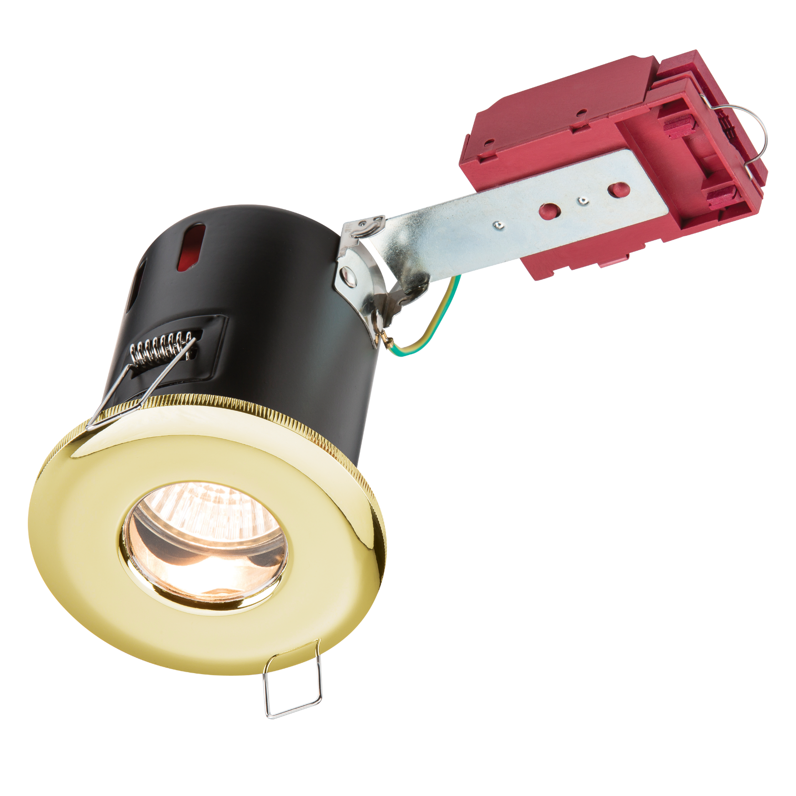 IP65 GU10 50W 230V LED IC Fire Rated Fixed Shower Downlight - Brass