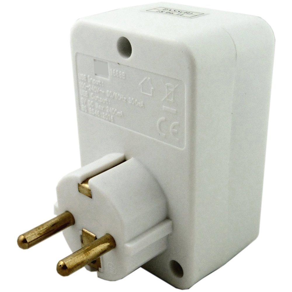 UK to EU Travel Adaptor with 2 x USB