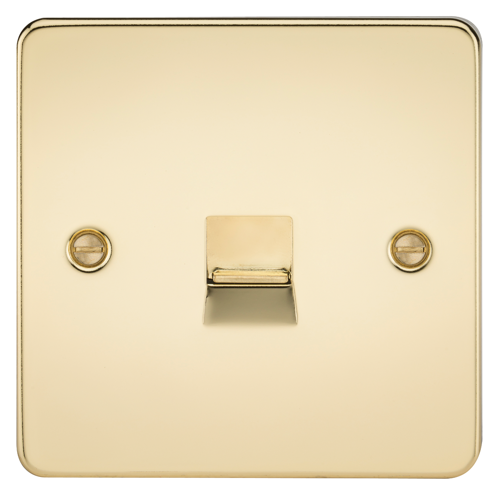 Flat Plate Telephone master socket - polished brass