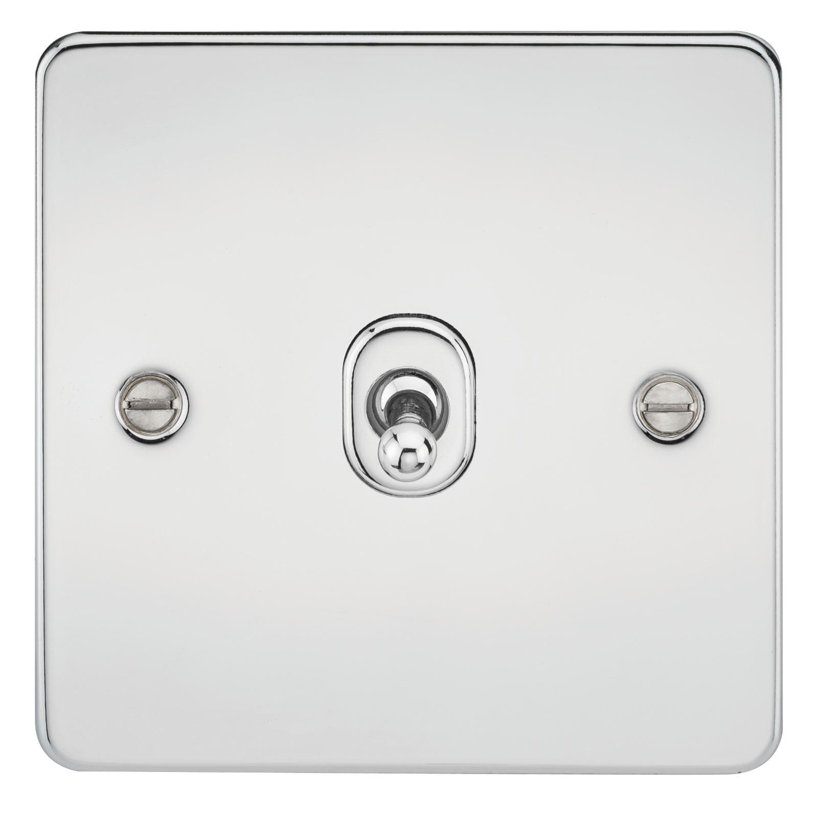 Flat Plate 10AX 1G 2 Way Toggle Switch - Polished Chrome