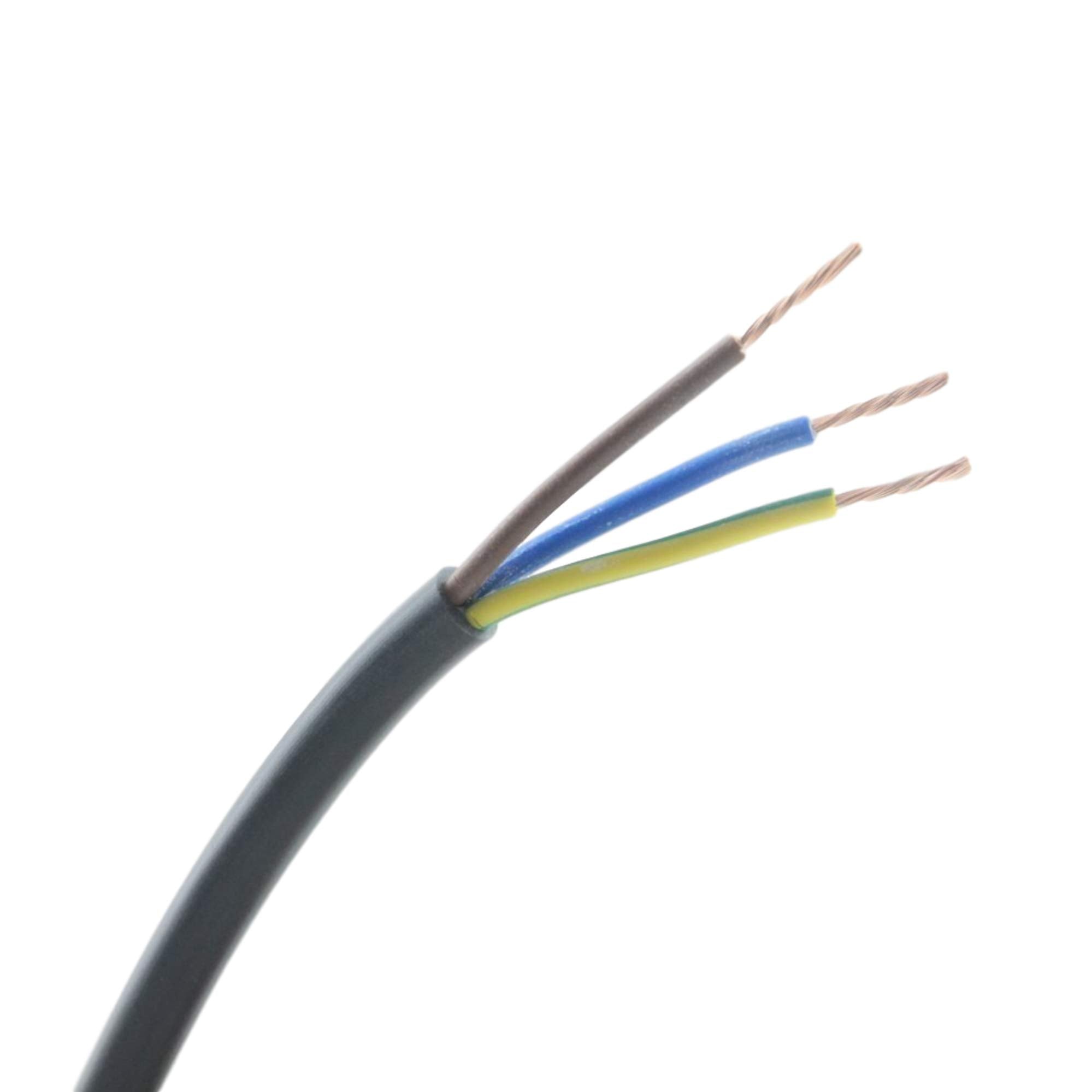 1.5mm 3 Core Black Cable Flexible 3183Y - 5m